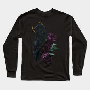 crow and flowers Long Sleeve T-Shirt